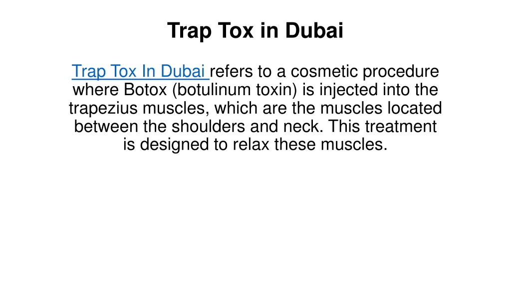 trap tox in dubai l.w