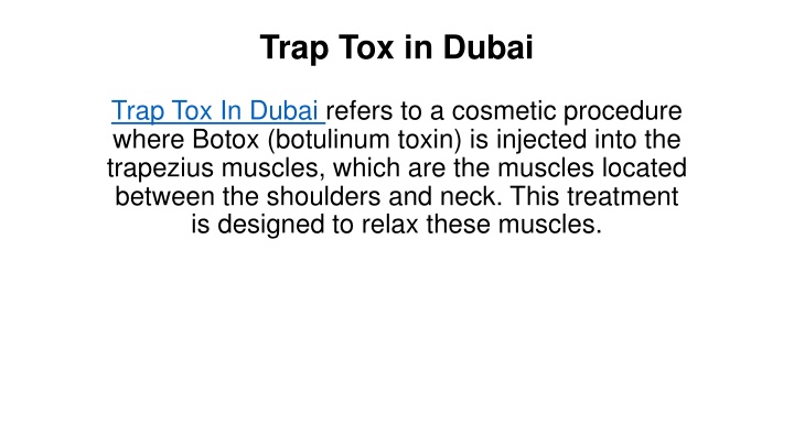 trap tox in dubai n.w