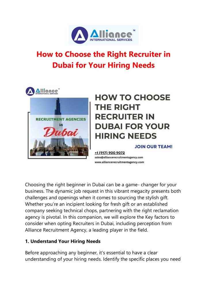 how to choose the right recruiter in dubai n.w