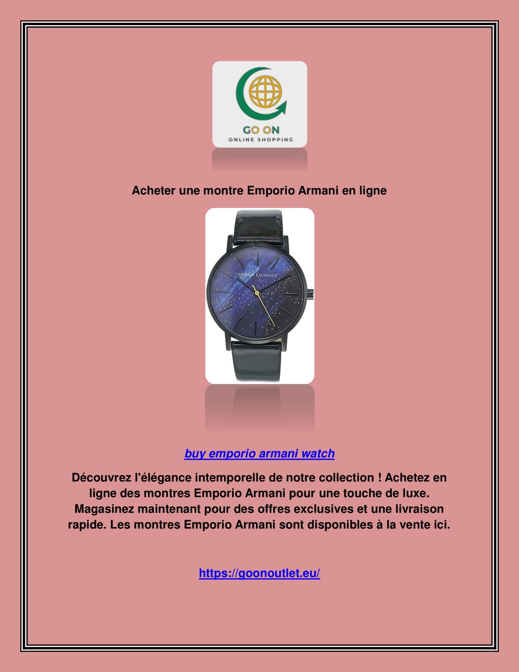 acheter une montre emporio armani en ligne l.w