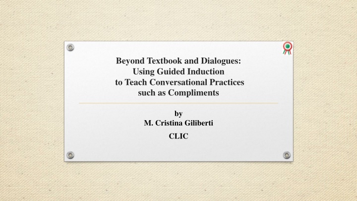Teaching Conversational Practices Through Compliments