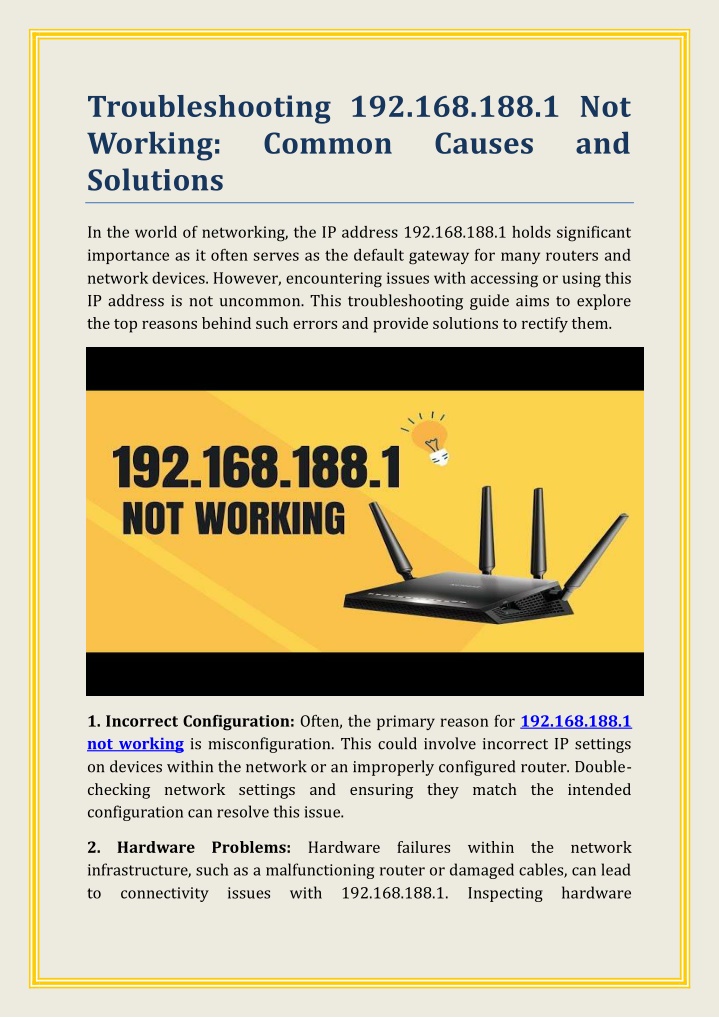 troubleshooting 192 168 188 1 not working common n.w