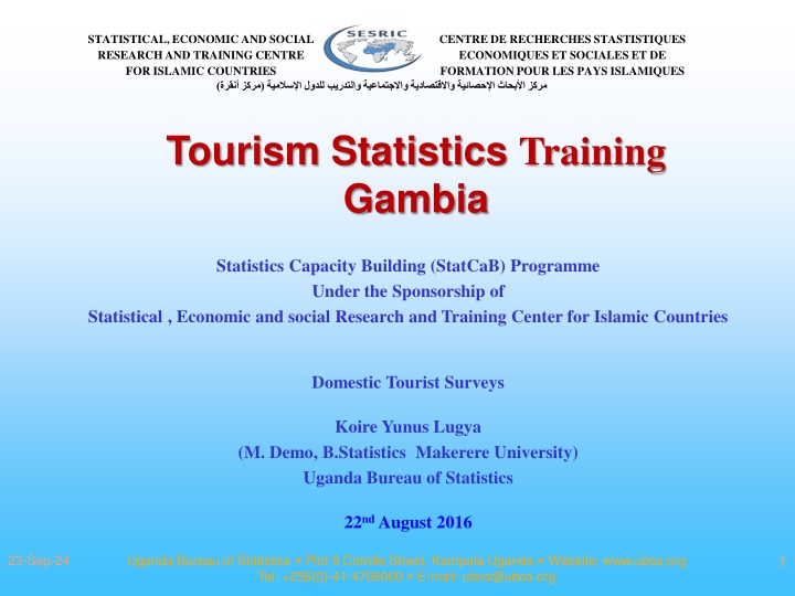 Domestic Tourism Statistics and Surveys in Uganda