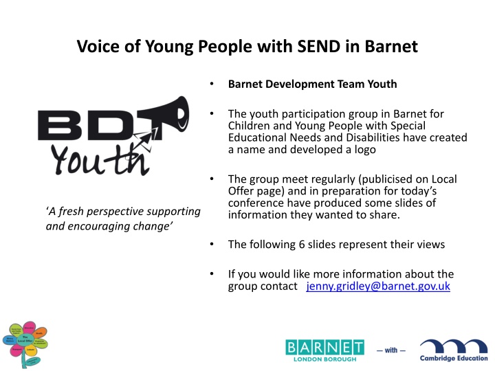 Voice of Young People with SEND in Barnet - Youth Participation Group Empowering Change