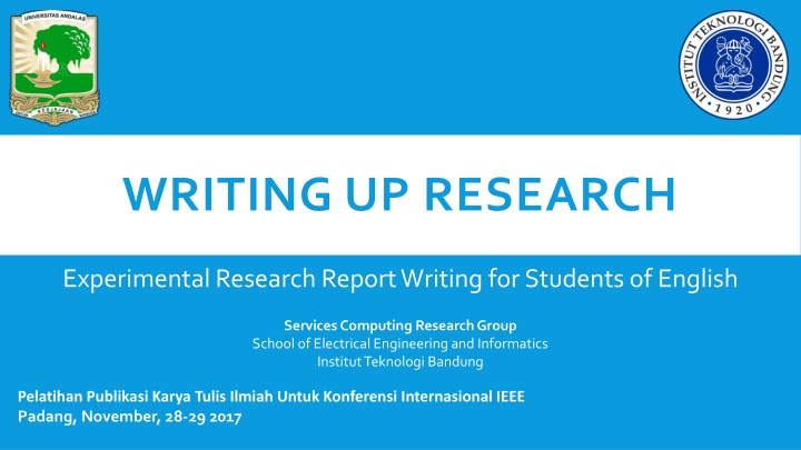 Writing Up Research: Experimental Research Report Writing for Students