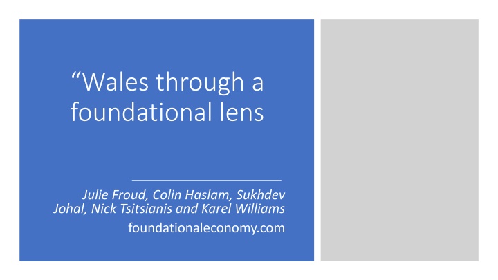 Rethinking the Economy: The Foundational Lens on Wales