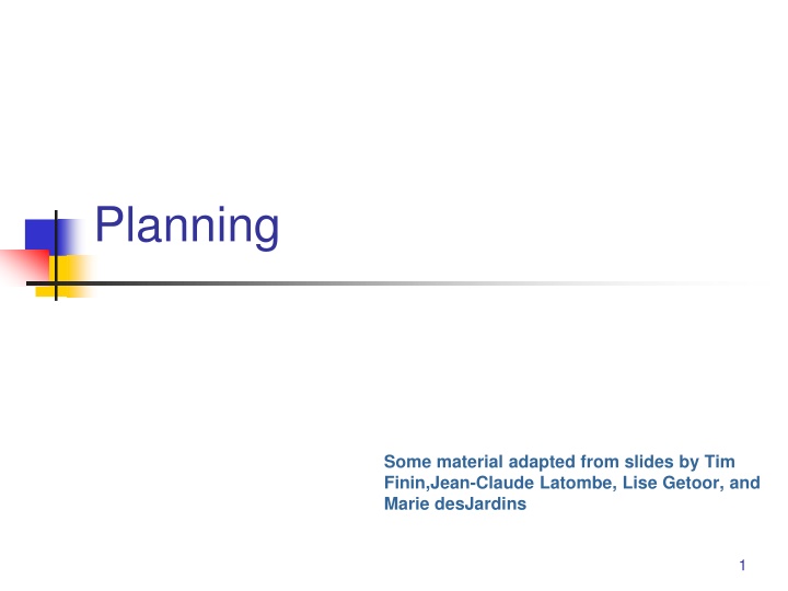 Overview of Planning in Artificial Intelligence