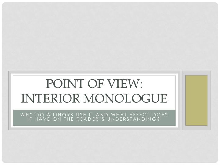 Use of Interior Monologue in Literature