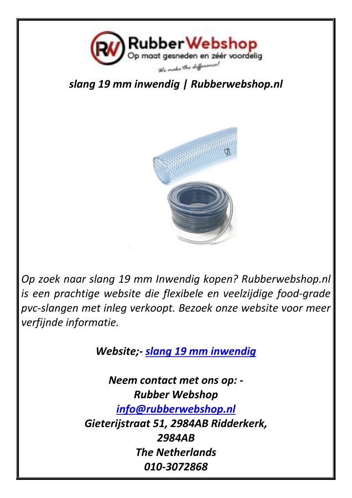 slang 19 mm inwendig rubberwebshop nl n.w