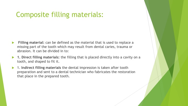 Composite Filling Materials in Dentistry