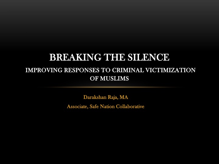 Improving Responses to Criminal Victimization of Muslims