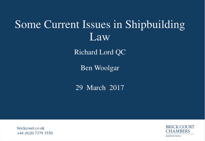 Key Issues in Shipbuilding Law