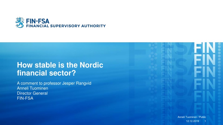 Overview of Nordic Financial Sector Stability