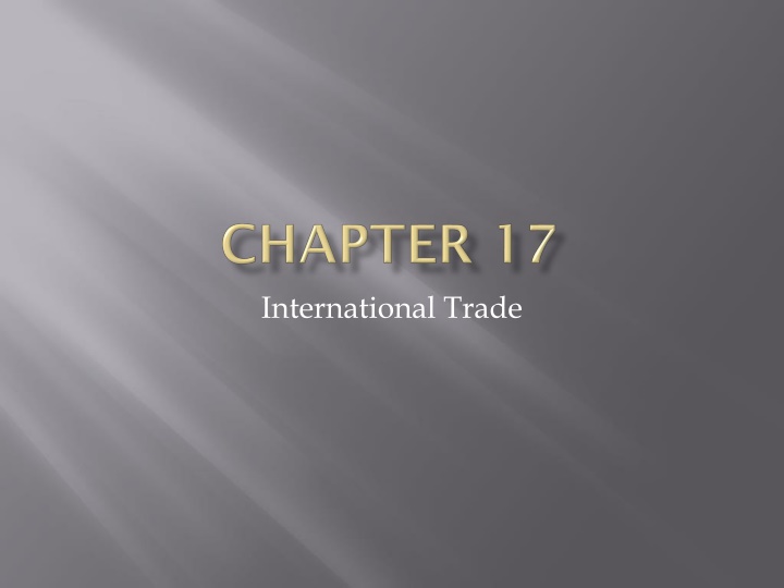 International Trade and Trade Barriers