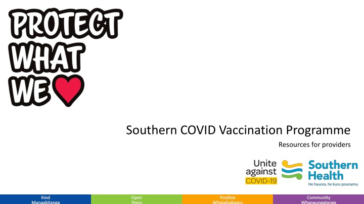 Southern COVID Vaccination Programme Resources for Providers