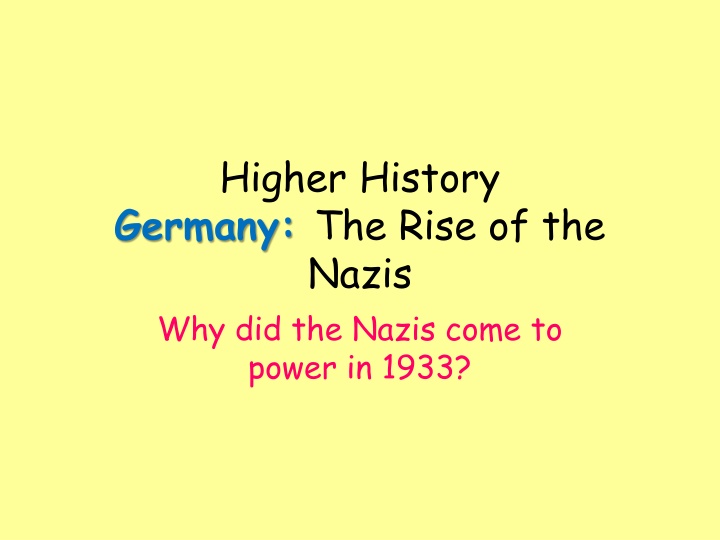 Rise of the Nazis in 1933: Factors and Impacts