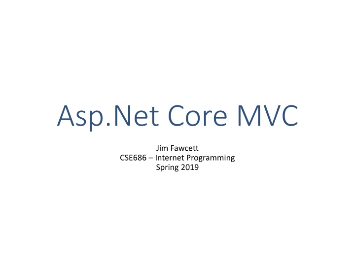 Asp.Net Core MVC - Building Web Applications with Model-View-Controller Pattern
