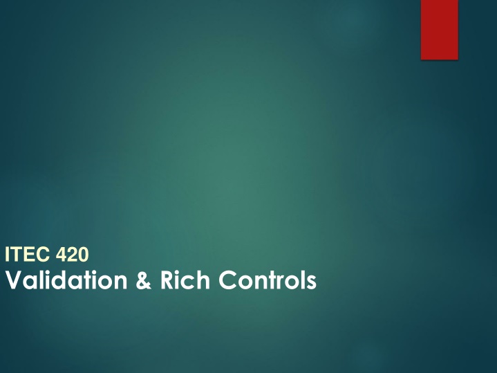 Validation Controls in ASP.NET for Secure Data Input