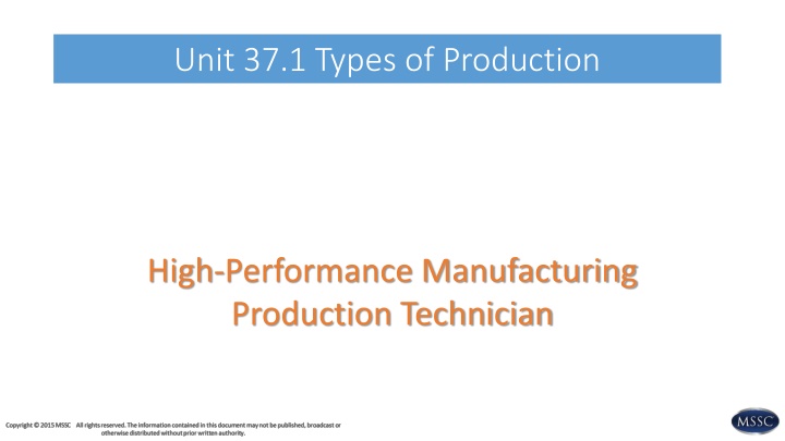 Different Types of Production Processes