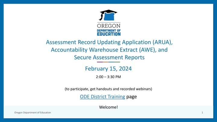 Oregon Department of Education Assessment and Accountability Resources