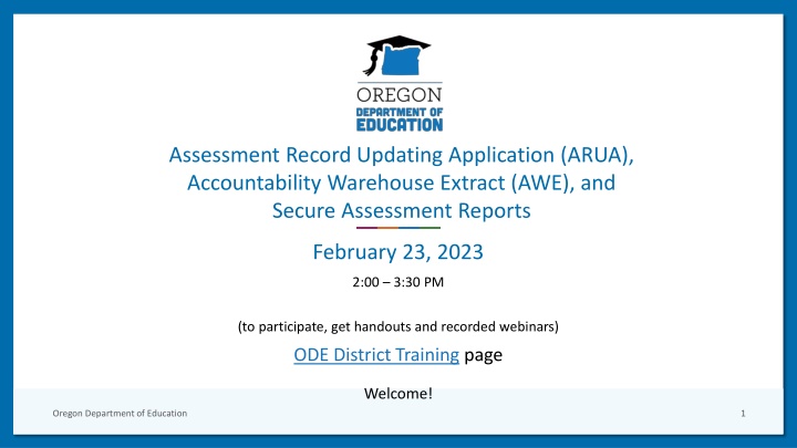 Oregon Department of Education - Assessment Resources and Updates