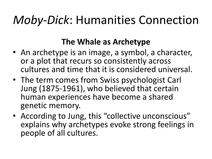The Archetypal Symbolism of the Whale in Moby-Dick