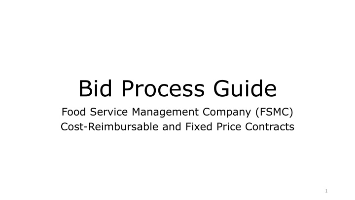 Best Practices for Food Service Management Company (FSMC) Contract Administration