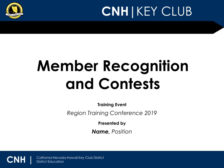 Key Club Recognition and Contests Training Event