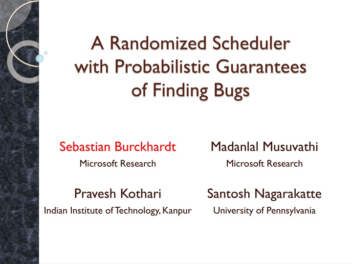 Probabilistic Concurrency Testing for Bug Detection