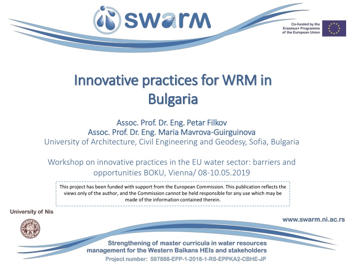 Innovative Practices for Water Resources Management in Bulgaria