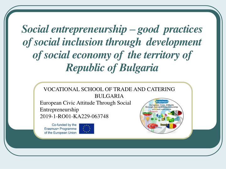 Social Entrepreneurship and Social Inclusion in Bulgaria