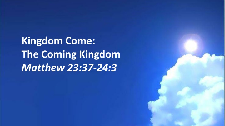 Insights into the Kingdom: Words of Hope and Prophecy