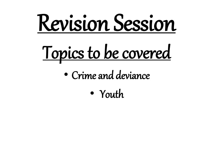 Crime and Deviance: Control, Solutions, and Measurement