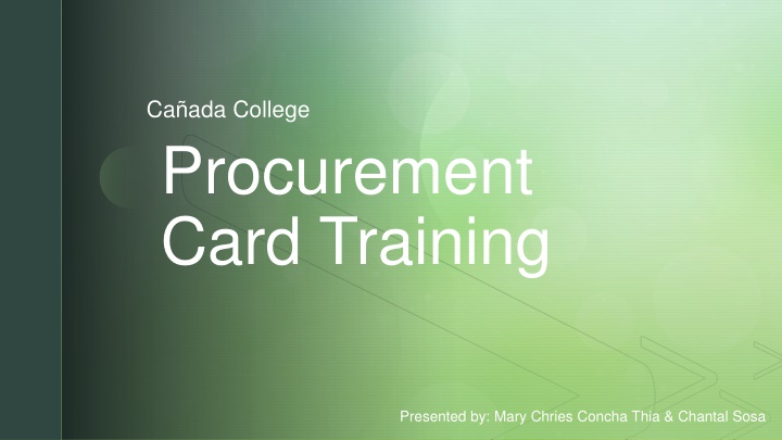 Comprehensive Guide to Procurement Card Training & Procedures at Caada College