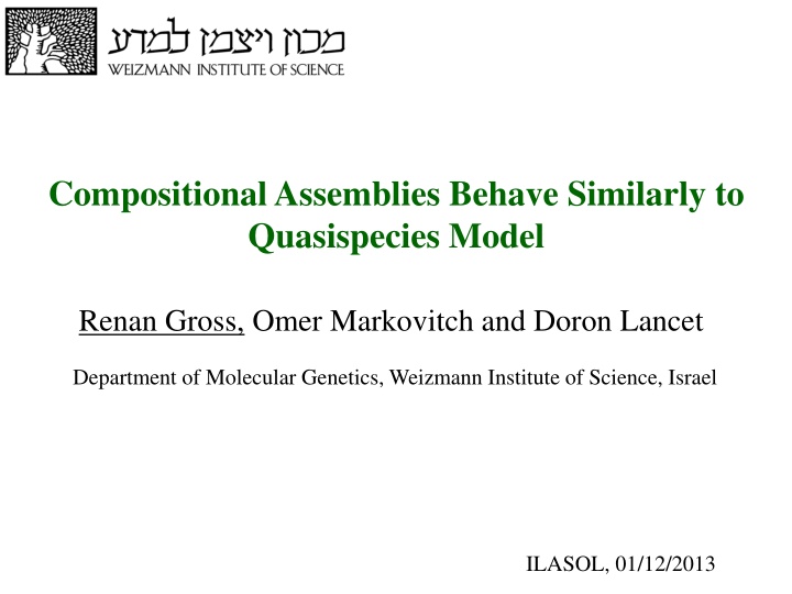 Compositional Assemblies and Quasispecies Model