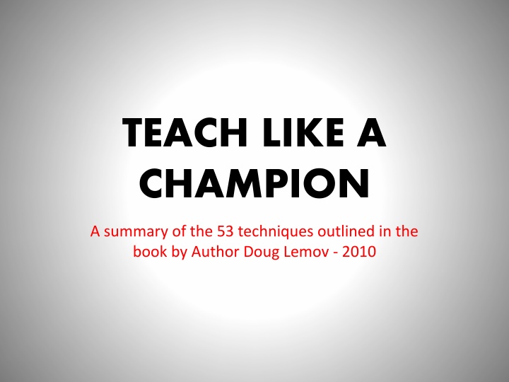 Effective Teaching Techniques from 