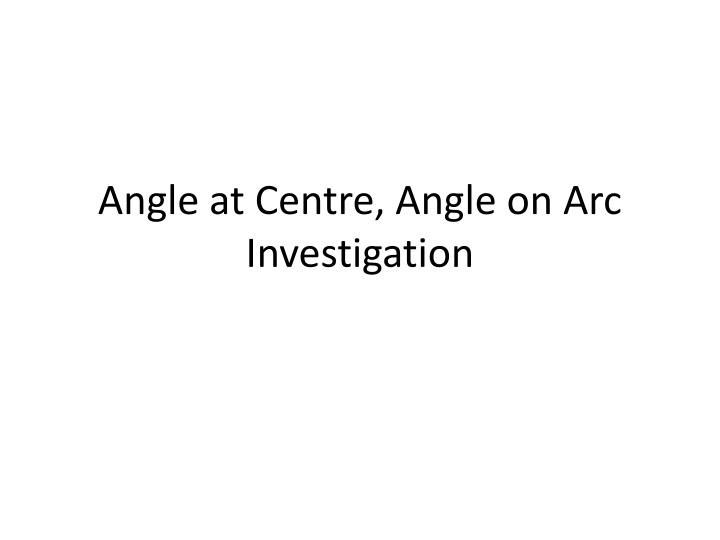 Circle Theorems Investigation