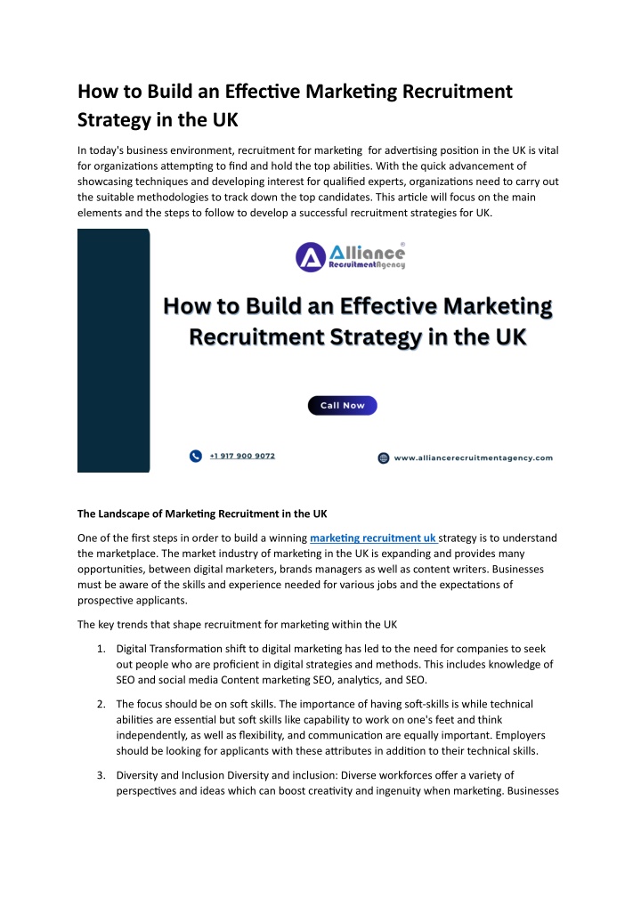 how to build an effective marketing recruitment n.w