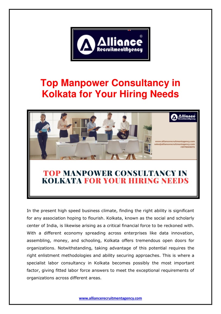 top manpower consultancy in kolkata for your n.w