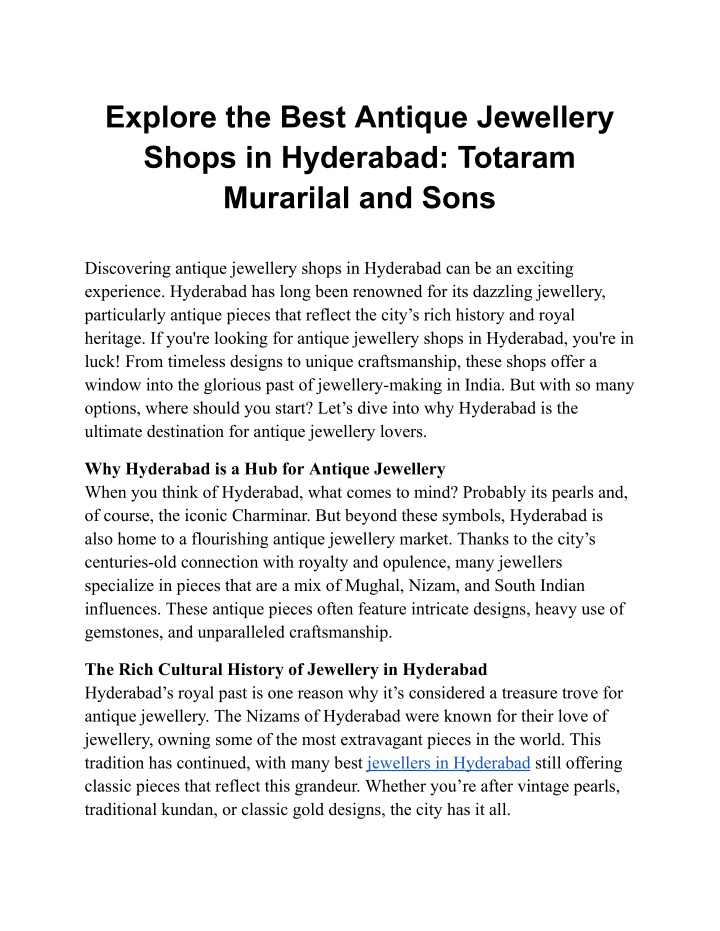 explore the best antique jewellery shops n.w