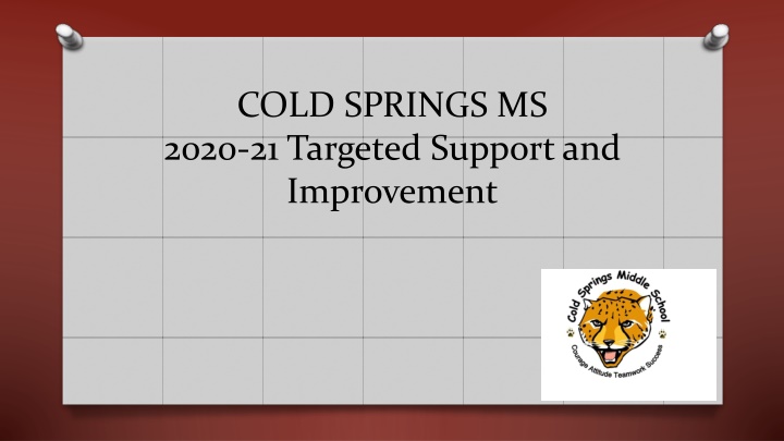 School Performance and Improvement Insights at Cold Springs MS