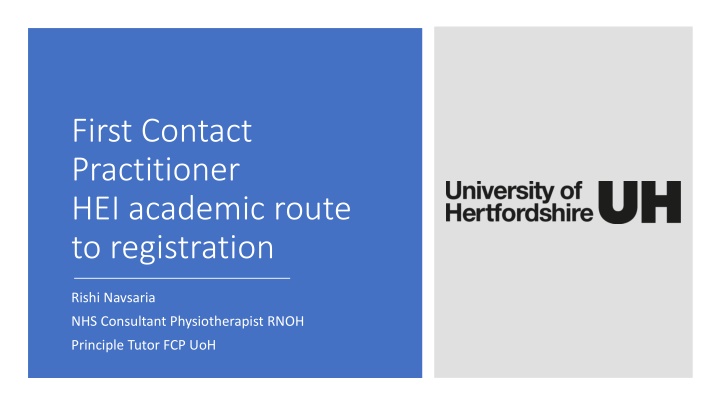 The First Contact Practitioner (FCP) Route to Registration