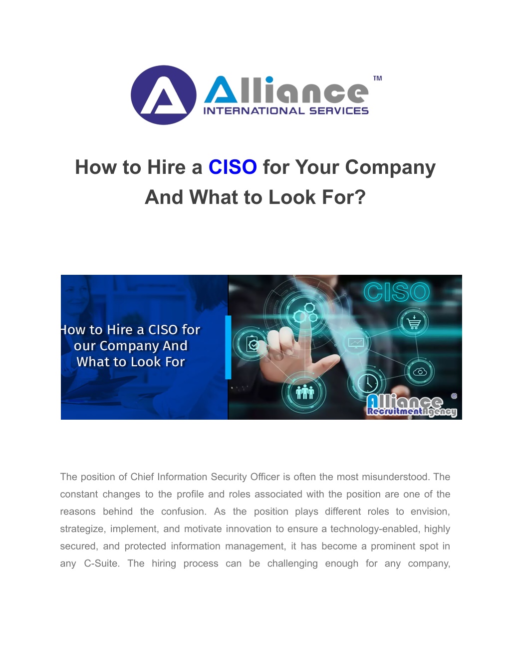 how to hire a ciso for your company and what l.w