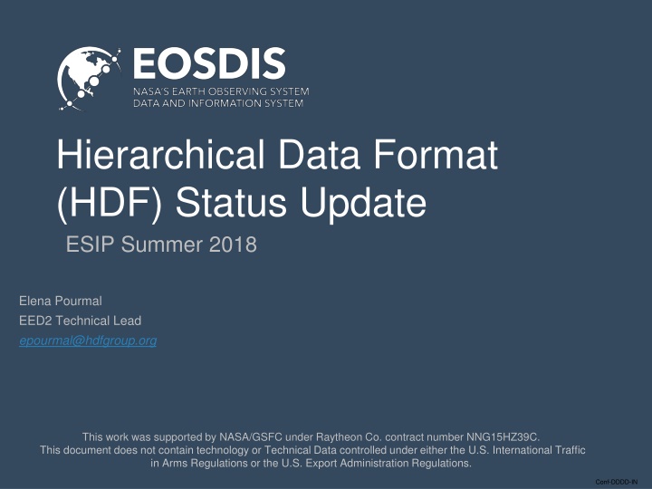 Update on HDF Data Format Status and Features Summary