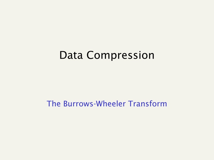 The Burrows-Wheeler Transform and Suffix Array