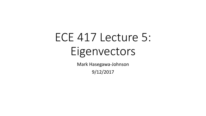 Eigenvectors in Linear Algebra