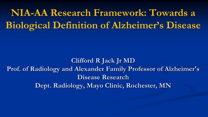 Alzheimer's Disease: A Biological Perspective
