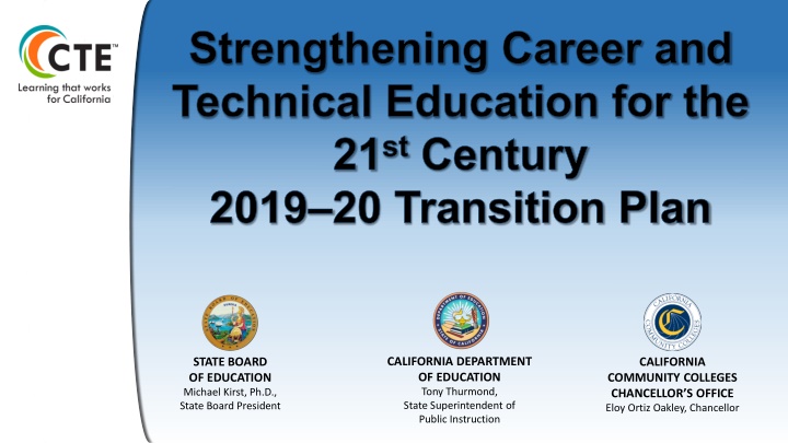 Strengthening Career and Technical Education for the 21st Century Transition Plan