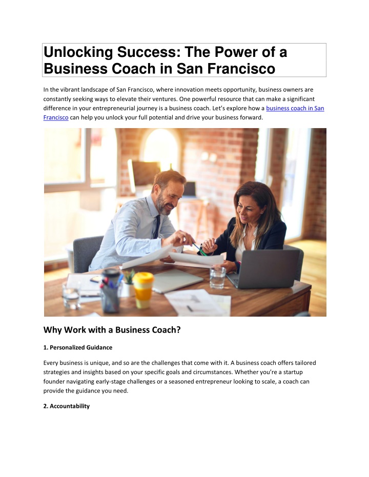 unlocking success the power of a business coach n.w