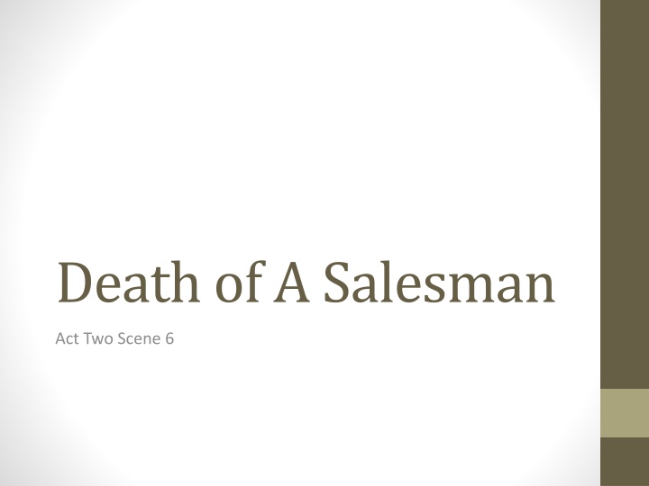 Analysis of Conflict and Revelation in Death of a Salesman Act Two Scene 6